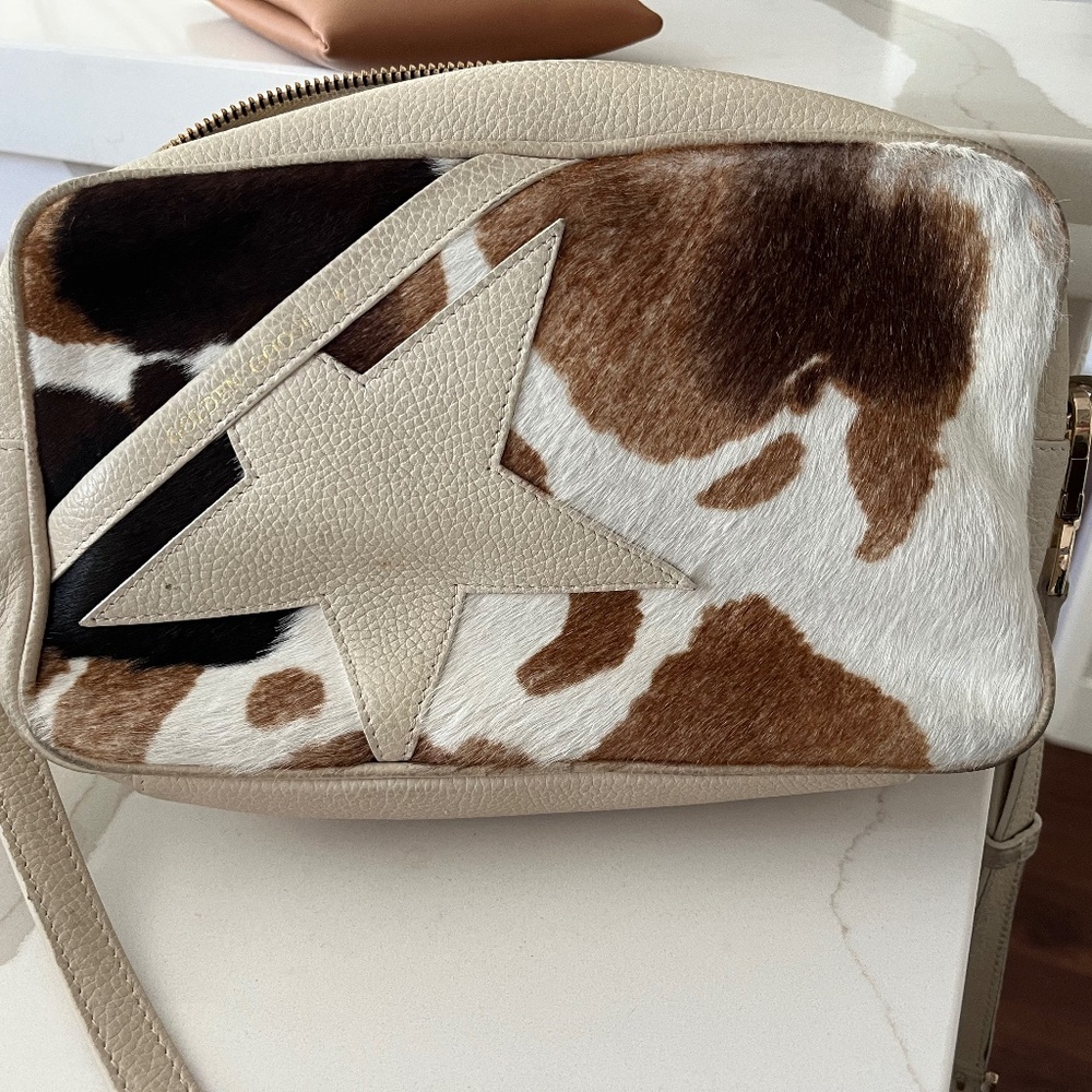 Golden Goose Pony Leather Hair Cross Body Bag